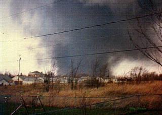 The deadliest single tornado of the Jumbo Outbreak on April 3, 1974, plowed through Xenia, Ohio, killing 36 people. (Wikimedia Commons image.)